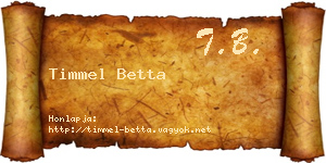 Timmel Betta névjegykártya